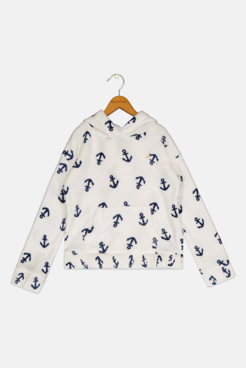 NAUTICA Kids Girl Long Sleeve Allover Print Hoodie, Multicolor - Image 2